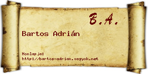 Bartos Adrián névjegykártya